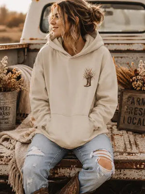 Wildflower Boots Hoodie | Cozy Western Fall Sweatshirt