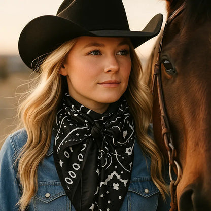 Wild Rag Scarf for Women | 35"x35" Silky Western Bandana Scarf