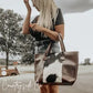 Cowhide Leather Tote Bag | Genuine Leather Western Purse