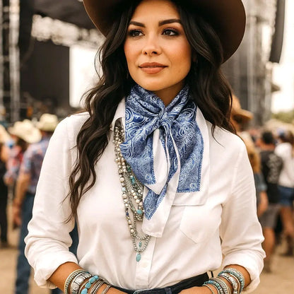 Wild Rag Scarf for Women | 35"x35" Silky Western Bandana Scarf