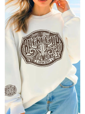 Buckle Up Cowboy Crewneck