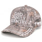 "God Family Country" Camo Trucker Hat for Women | Faith & Country Cap