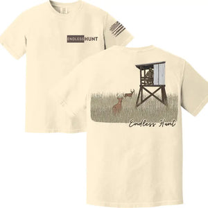 Daybreak Stand View Hunting Tee | Men's Camo Deer Graphic T-Shirt