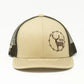 Barbed Wire Buck Trucker Hat | Tan & Brown Embroidered Deer Snapback Cap