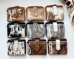 Leather Cowhide Wristlet Wallet