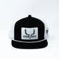 Lightning Wes Trucker Hat | Black & White Western Deer Antler Logo Cap