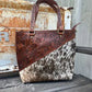 Ranch House Tooled Leather Cowhide Tote Bag