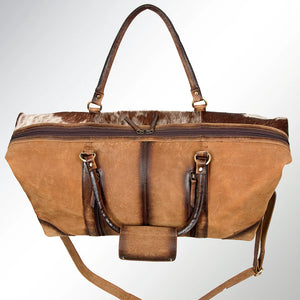 Genuine Leather Hair-On Duffel Bag | Western Travel & Concealed Carry