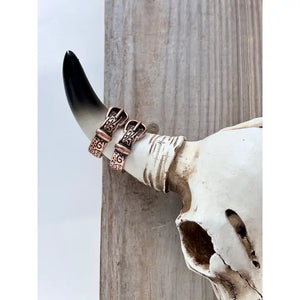 Western Belt Buckle Open Hoop Earrings – Copper Cowgirl Statement
