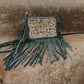 Fringed Tooled Leather Crossbody Purse | Black Western Bag