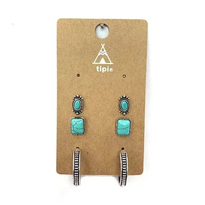 Turquoise Trio Earring Set | Western Jewelry for Women