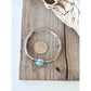 Western Square Turquoise Stone Stretch Bracelet | Engraved Silver Cuff