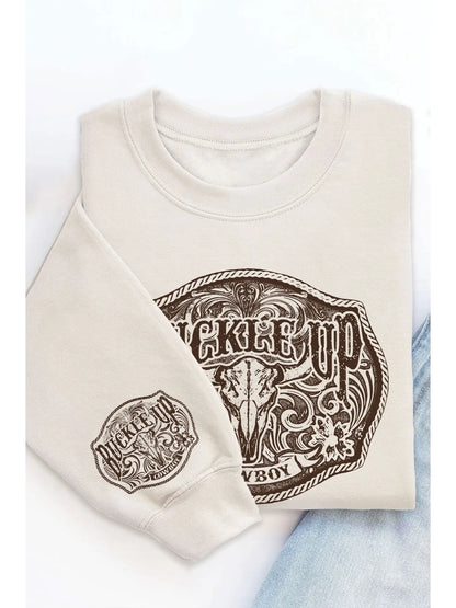 Buckle Up Cowboy Crewneck
