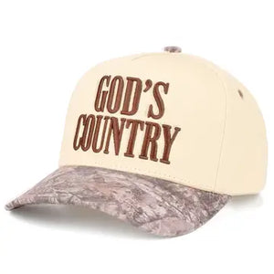 "God's Country" Two-Tone Trucker Hat for Women | Faith & Country Baseball Cap