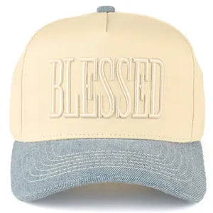 "Blessed" Embroidered Two-Tone Trucker Hat for Women | Faith & Country Cap