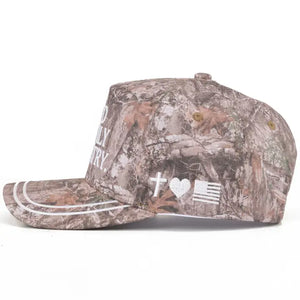 "God Family Country" Camo Trucker Hat for Women | Faith & Country Cap