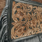 Fringed Tooled Leather Crossbody Purse | Black Western Bag