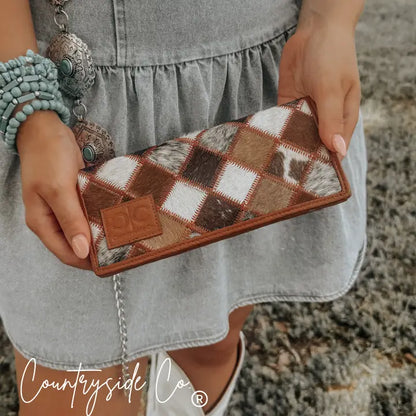 Cattle Chic Patchwork Cowhide Wallet | Leather Clutch