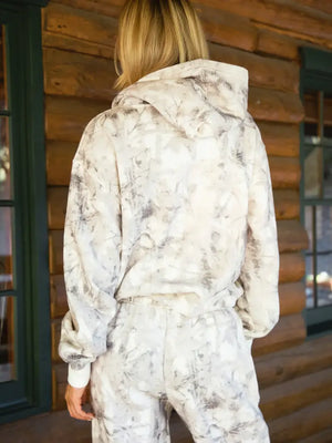 White Camo Wide Leg Sweatpants