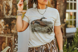 Women's Vintage Duck Hunting Graphic Tee | Waterfowl Lady Hunter Tee